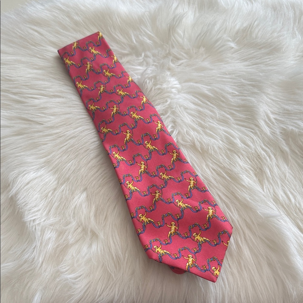 Burberrys Vintage Silk Patterned Red Men's Tie